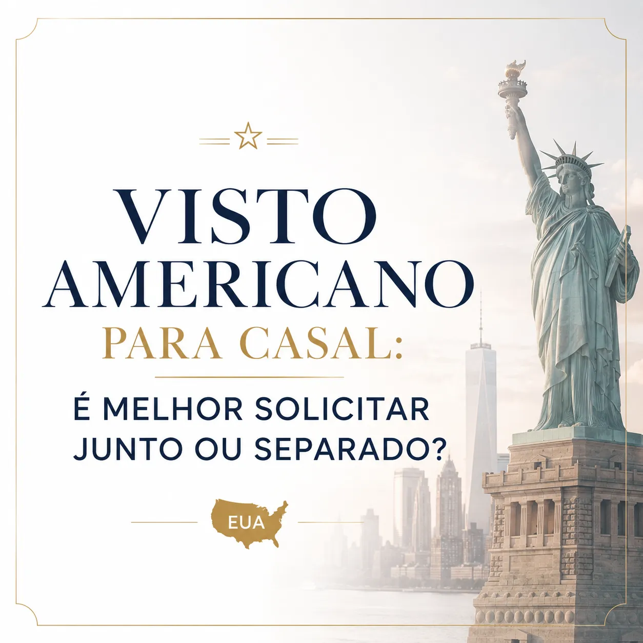 Imagem ilustrativa para o artigo Visto americano para casal: é melhor solicitar junto ou separado? da Genuína Conexão